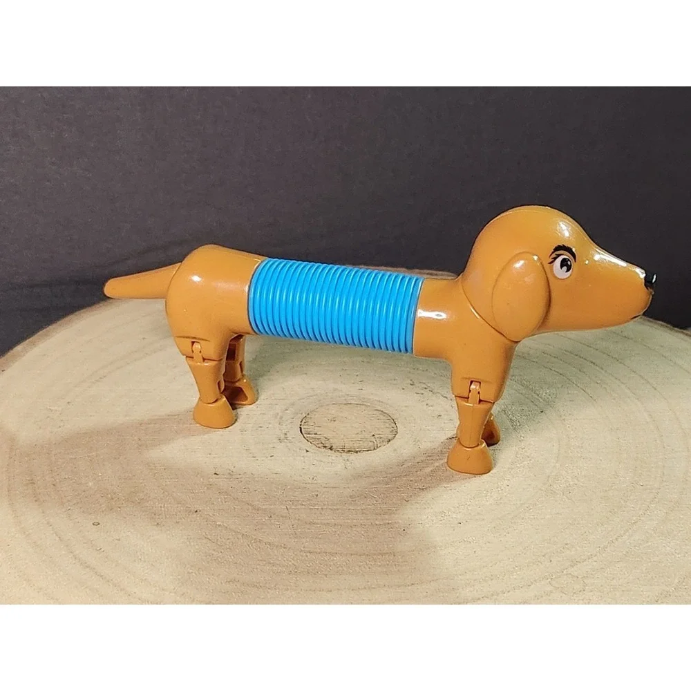 Dog Slinky‎ Toy Blue/Brown W/Adjustable Legs & Feet Weiner Dog~FREE SHIPPING!!